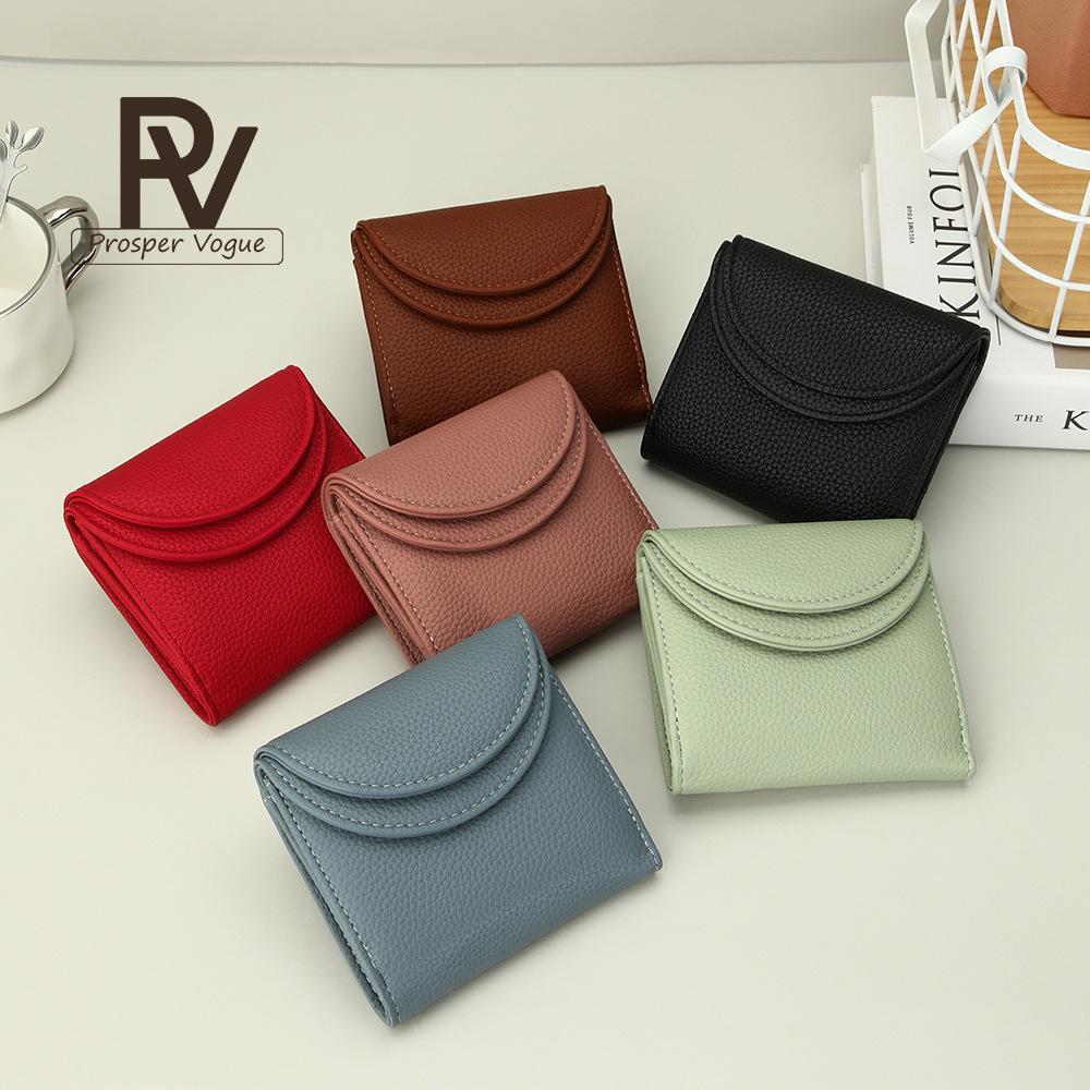 Creamy Leather Women's Wallet with Double Flap, Multi-Card Slots, Hidden Compartment, and Zippered Coin Purse.