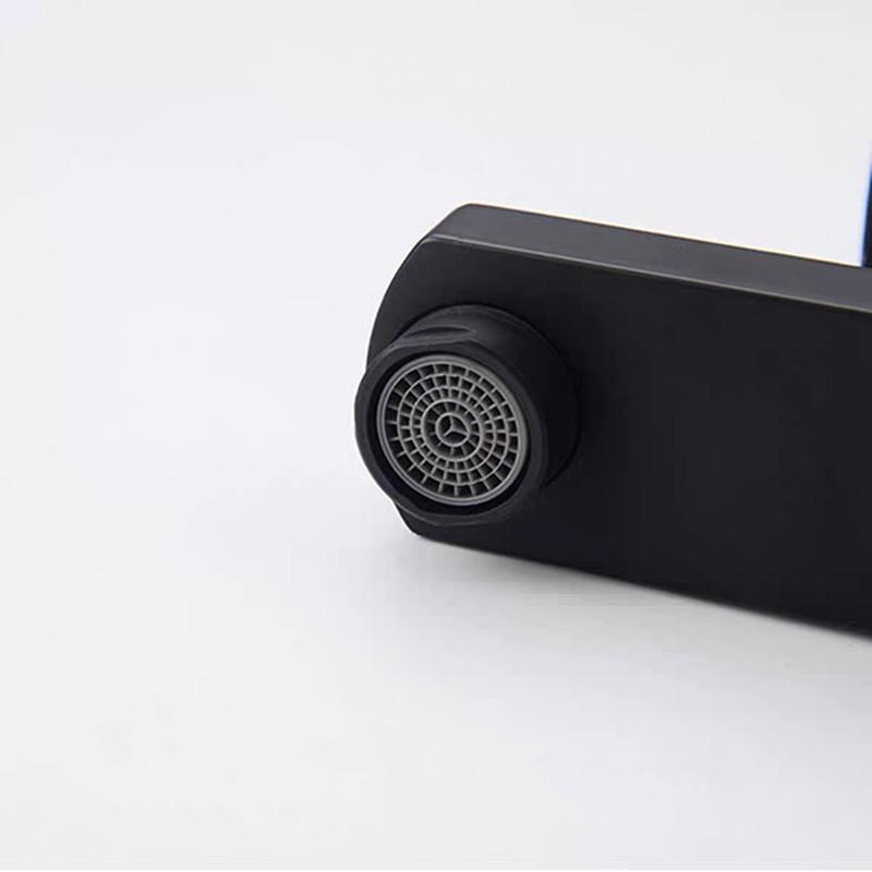 Bathroom Faucet Hot&Cold Mixer Tap Deck Mounted Bathroom Basin Faucets Black Square Washbasin Sink Bathtub Faucet