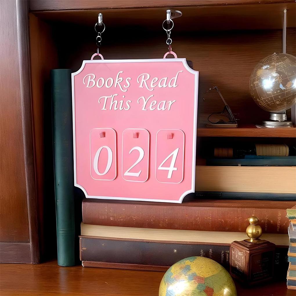 DIY Hanging Bookshelf Counter Hanging Bookshelf Counter Books Read This Year Signage Bookish Decor Reading Plan Management