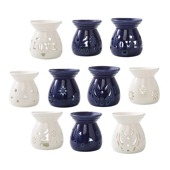 Ceramic Tea Light Candle Holder Small Essential Oil Burner Wax Melt Warmer Aromatherapy Aroma Diffuser for Home Bedroom Decor