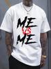 Pure Cotton Crew Neck Short-sleeved T-shirt for Men with Creative Prints Simple Soft and Comfortable, Suitable for Everyday Wear