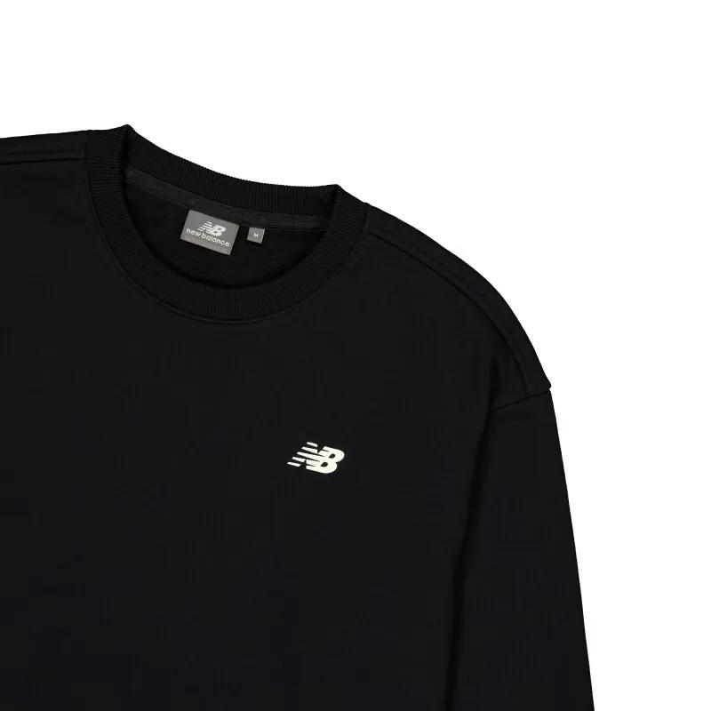 New Balance Sweatshirts Men's Black Crew Neck Moderate Other (Unisex) Sweatshirts NCD42081 BK