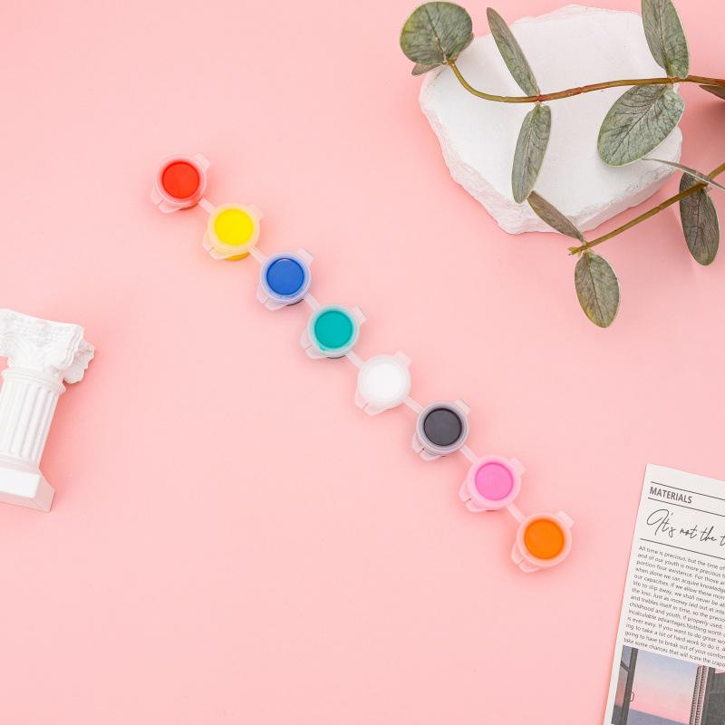 12-Color Acrylic Paint Strips with Plaster Doll for Kids DIY Graffiti, 3ml Each