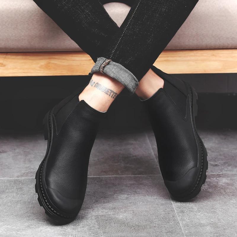 Módní Chelsea boty Pánské boty 2024 Nová móda Pánské kotníkové boty Luxusní zimní boty Pánské plyšové teplé boty pánské Boty Botas De Hombre