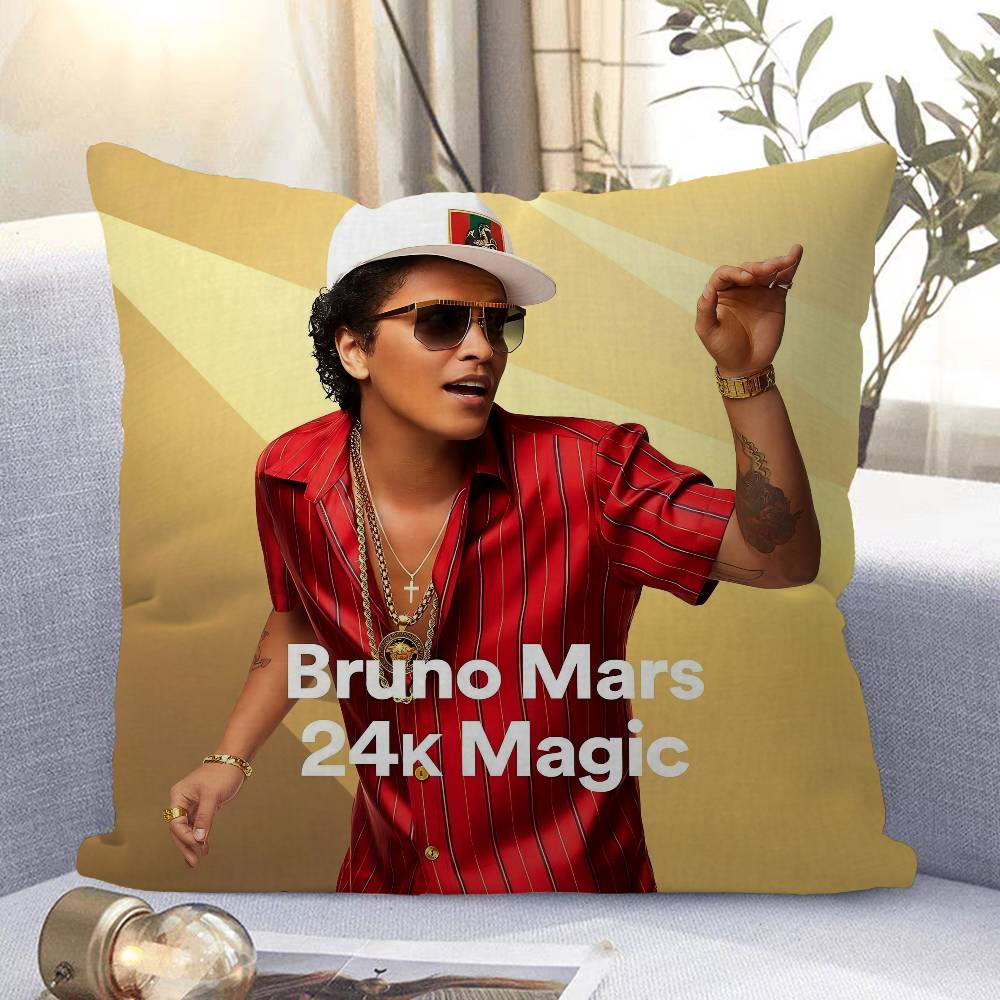 

American Singer Bruno Mars Cushion Cover Car Throw Pillow Case For Sofa Car Christmas Gift 40x40cm 45x45cm 16x16Inch