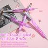 4 Pcs French Manicure Brush Gel Acrylic Nail Brushes Nail Art Brushcure Tool With Dotting Tool Double-Ended Art Pen for Manicure Cuticle Clean Up