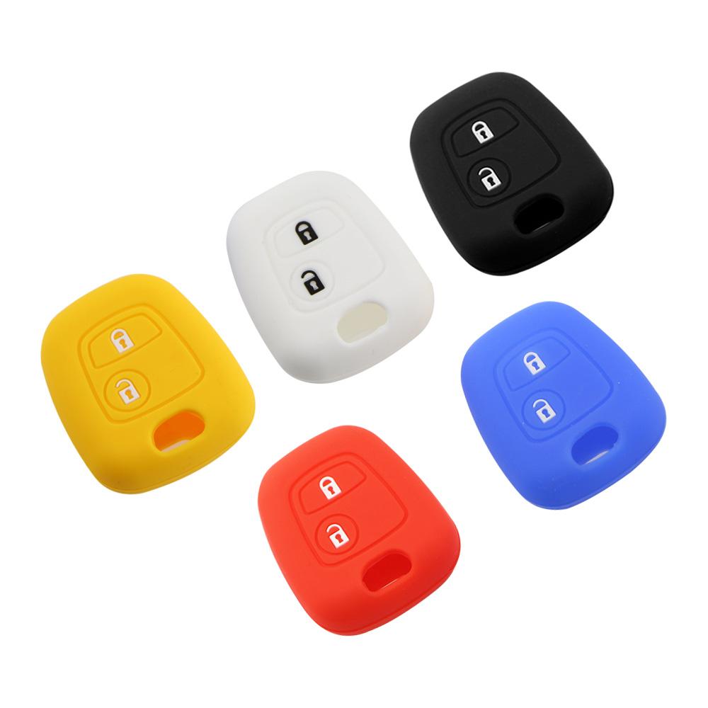 For Peugeot 107 206 307 207 408 Key Protector Holder Shell 2 Buttons Silicone Rubber Car Remote Key Case Cover