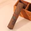 Vintage Treasure Map Design Roll Up Pencil Bag Large Capacity Leather Pen Case with Embossed Buckle Stationery Organizer