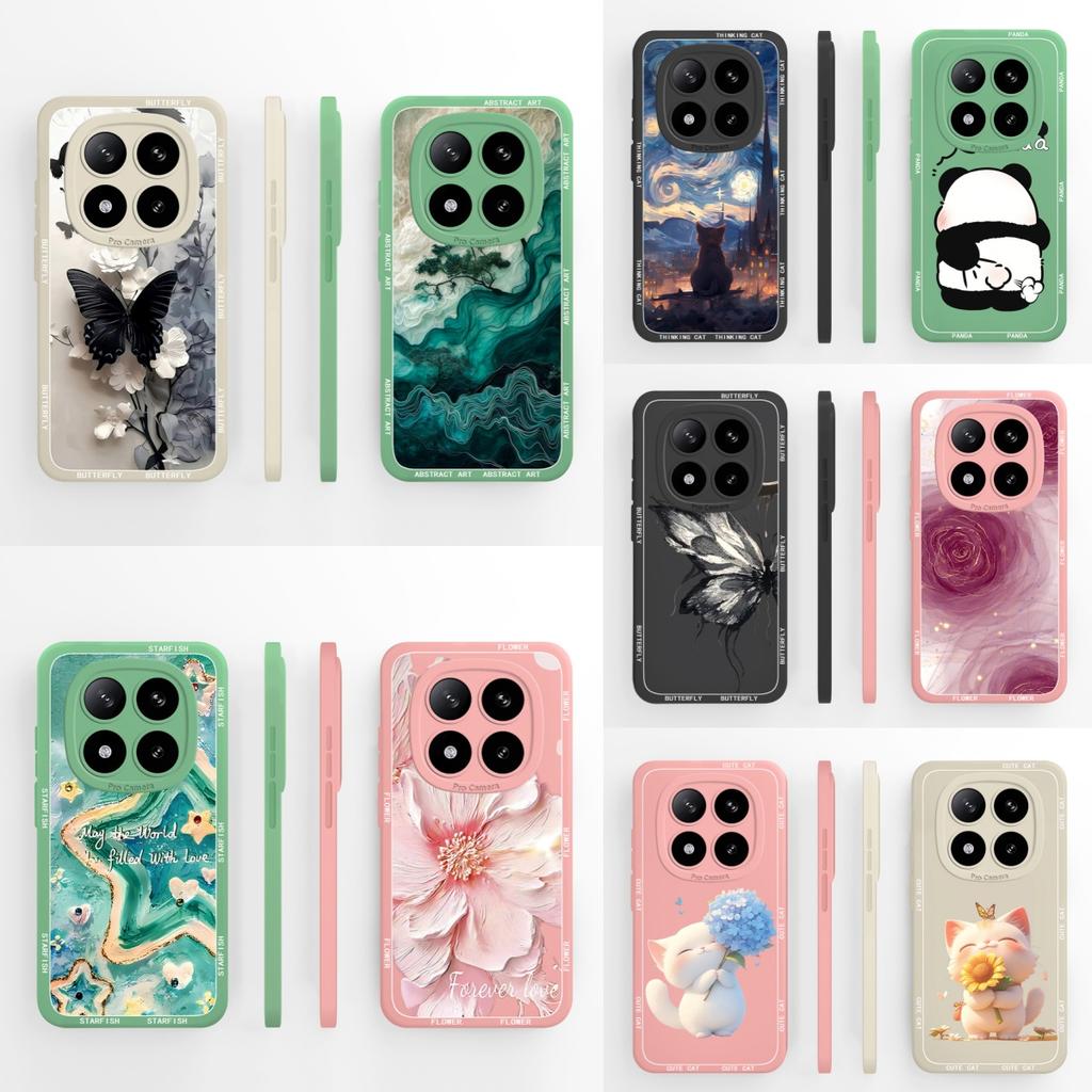 For Poco X7 Pro Case Creative Painting Soft Liquid Silicone High Quality Back Cover For Poco X 7 Pro X7Pro Full Cover Phone Case