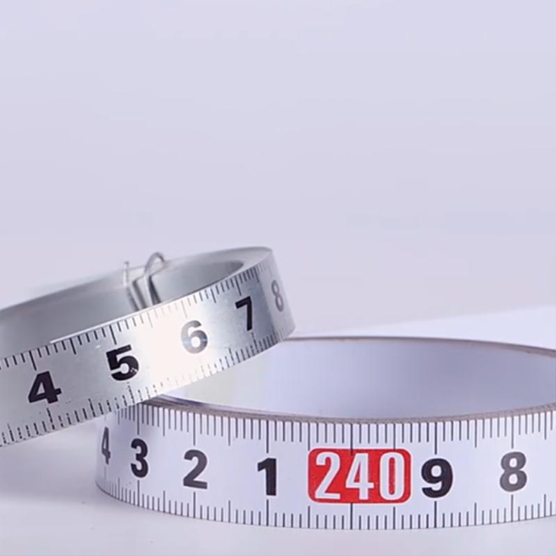 Zuschneidbare selbstklebende Skalenstreifen-Linealaufkleber 10/12,5 mm Breite 0,5-1 m Metall-Maßband Schienen Nähmaschinenzubehör