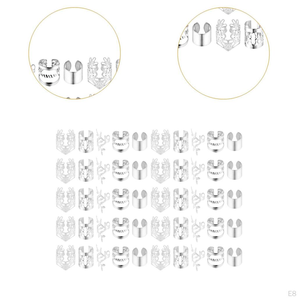 Braids Clips Dreadlocks Beads Adjustable Hair Cuffs Rings Dreadlock Accessories Braiding