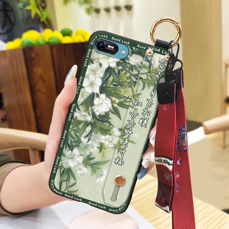 Elderly lady Kickstand Phone Case For Itel A25/A35/A25 Pro Lanyard Anti-knock Silicone Fashion Anti-dust Wristband Ring