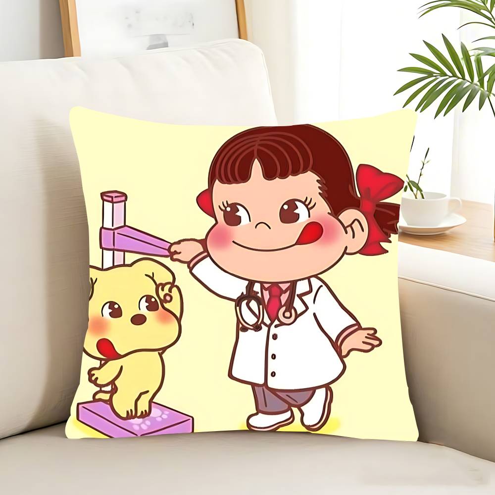 Cartoon M-Milky Peko-chanS Pillow Case Removable Washable Cushion Cover – All-Season Soft Linen