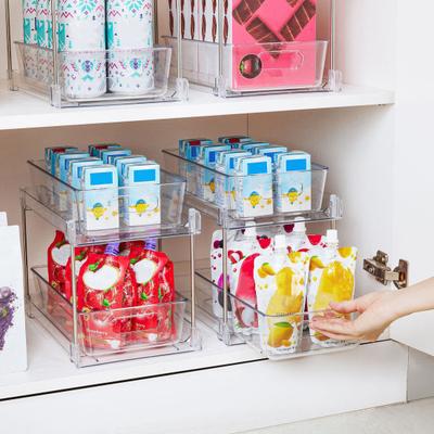 1/2Pcs 2-Tier Bathroom Under-Sink Organizers Multipurpose Transparent Stackable Containers Storage Box with