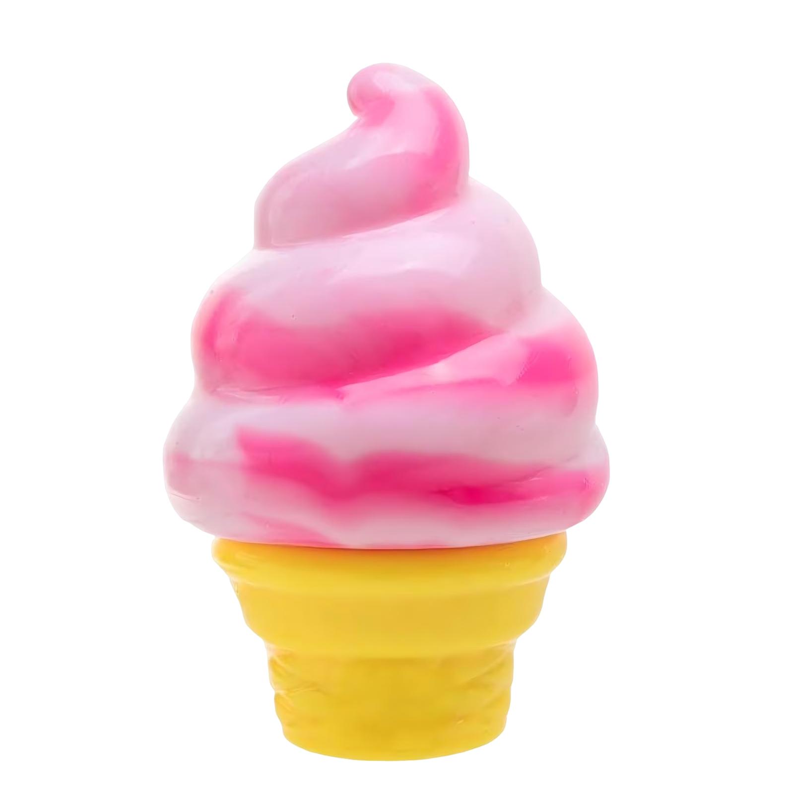 

Ice Cream Cone Squeeze Toy Soft TPR Ice Cream Portable Squeeze Ball Squishies Birthday Party Favors Gifts for Kids and Adults розовый
