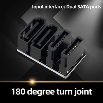 SATA 7Pin Angled Adapter Plug and Play 2 SATA 7Pin Male To Female Converter Up Angle SATA 7Pin Adapter for Motherboard Desktop
