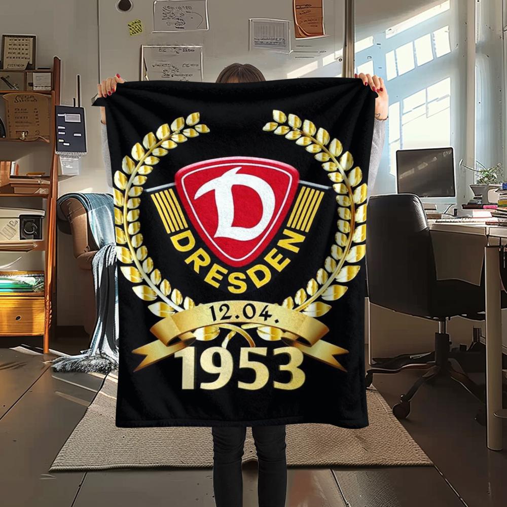1 ks Flísová deka s potiskem SG Dynamo Dresden, Vysoká kvalita, Pohodlná pro všechna roční období, Domácí dekorace, Teplo a pohodlí, Perfektní jako vánoční dárky149