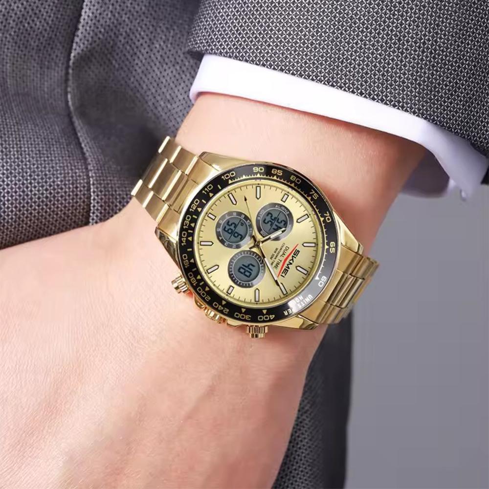 Chronografové hodinky pro muže Luxusní značka Sportovní křemíkové náramkové hodinky Vodotěsné Vojenské ocelové pánské hodinky Digitální hodiny Relogio Masculino
