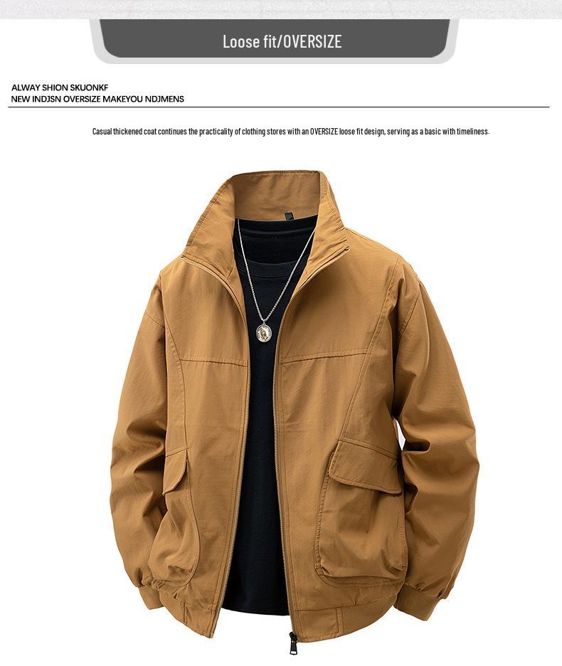American Retro Workwear Jacket - Waterproof, Windproof, Loose Fit, Stand Collar for Autumn/Winter