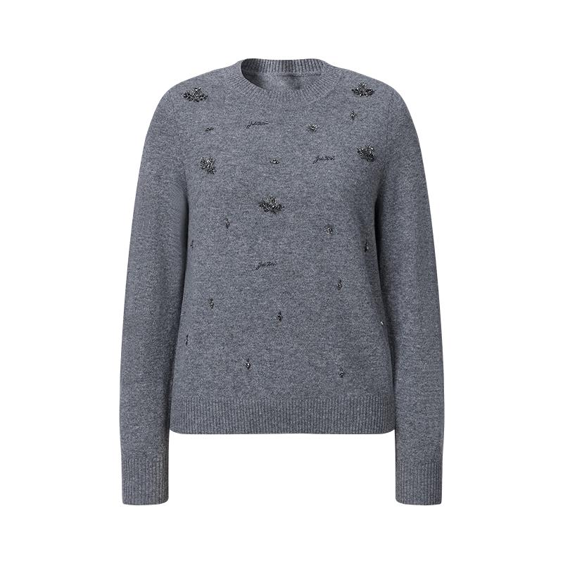 JUZUI Women's Embellished Wool Knit Sweater