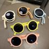 Vintage Children Small Frame Circle Sunglasses UV400 Folding Sun Glasses for Boys Girls Outdoor Shading Eyewear