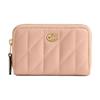 Essential 11 Gold Logo Surround Zip Leather Card Case Mini Women Card Case Light-Pink CM505-B4CRM