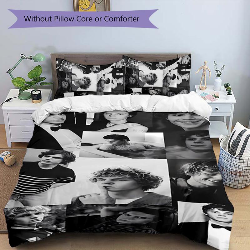 3pcs Evan Peters3 pattern bedding set duvet cover set includes duvet cover &pillowcases, perfect all season bedroom decoration & gift