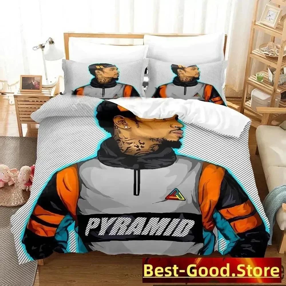 3D Print Chris Brown Bedding Set Duvet Cover Sheet Printed Bed Set Pillowcase Bed Full Queen King Size Comforter Bedroom