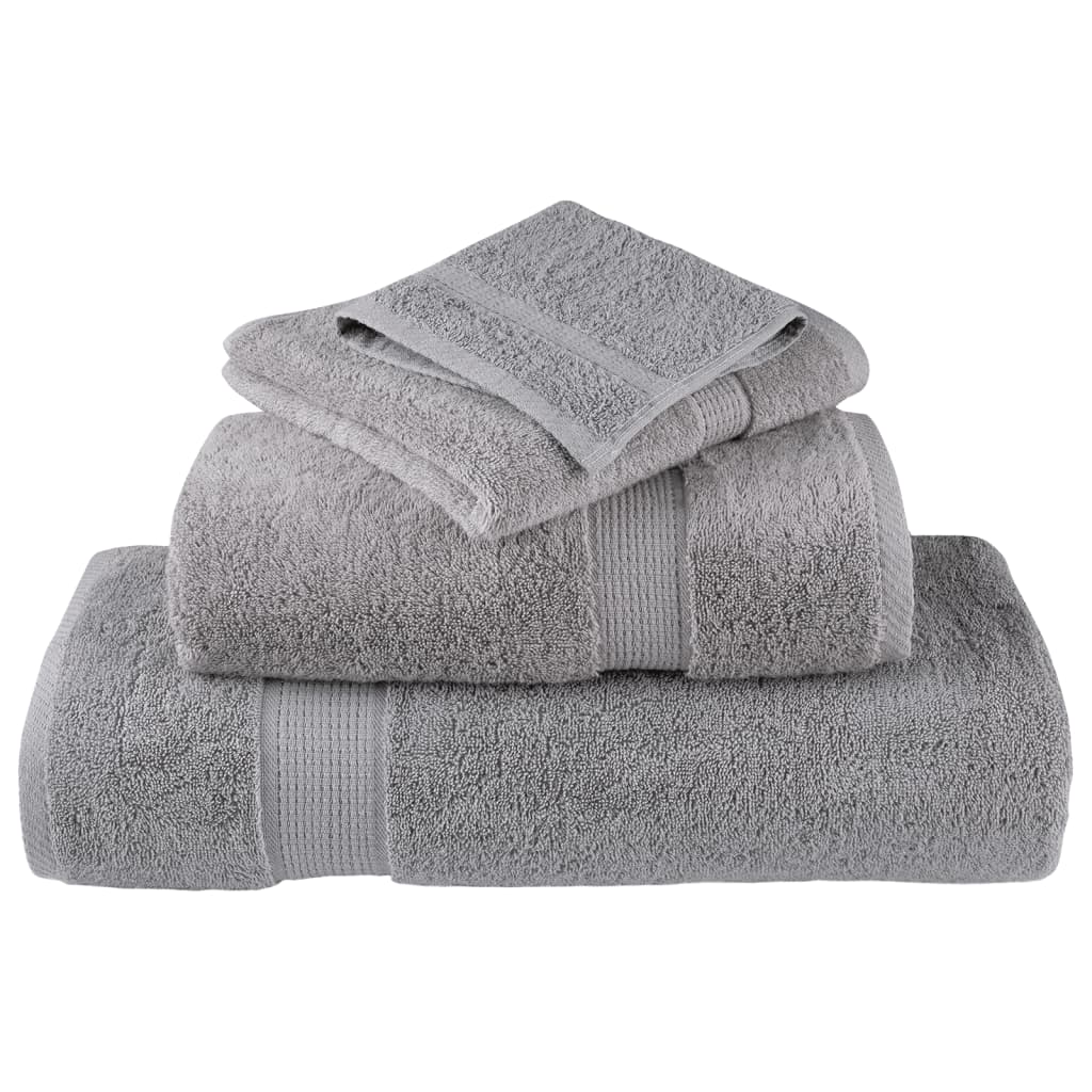 6 piece Premium Towel Set SOLUND Grey 600 g m²