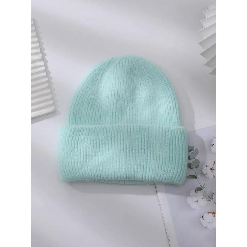 Japanese High end New Rabbit Wool Knitted Wool Hat for Women Trendy Autumn and Winter Japanese Cold Hat Warm Pullover Knitted Hat