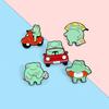 Creative Cute Frog Series Animal Brooch Stylish Mini Car And Swim Ring Design For Fashionable Accessories