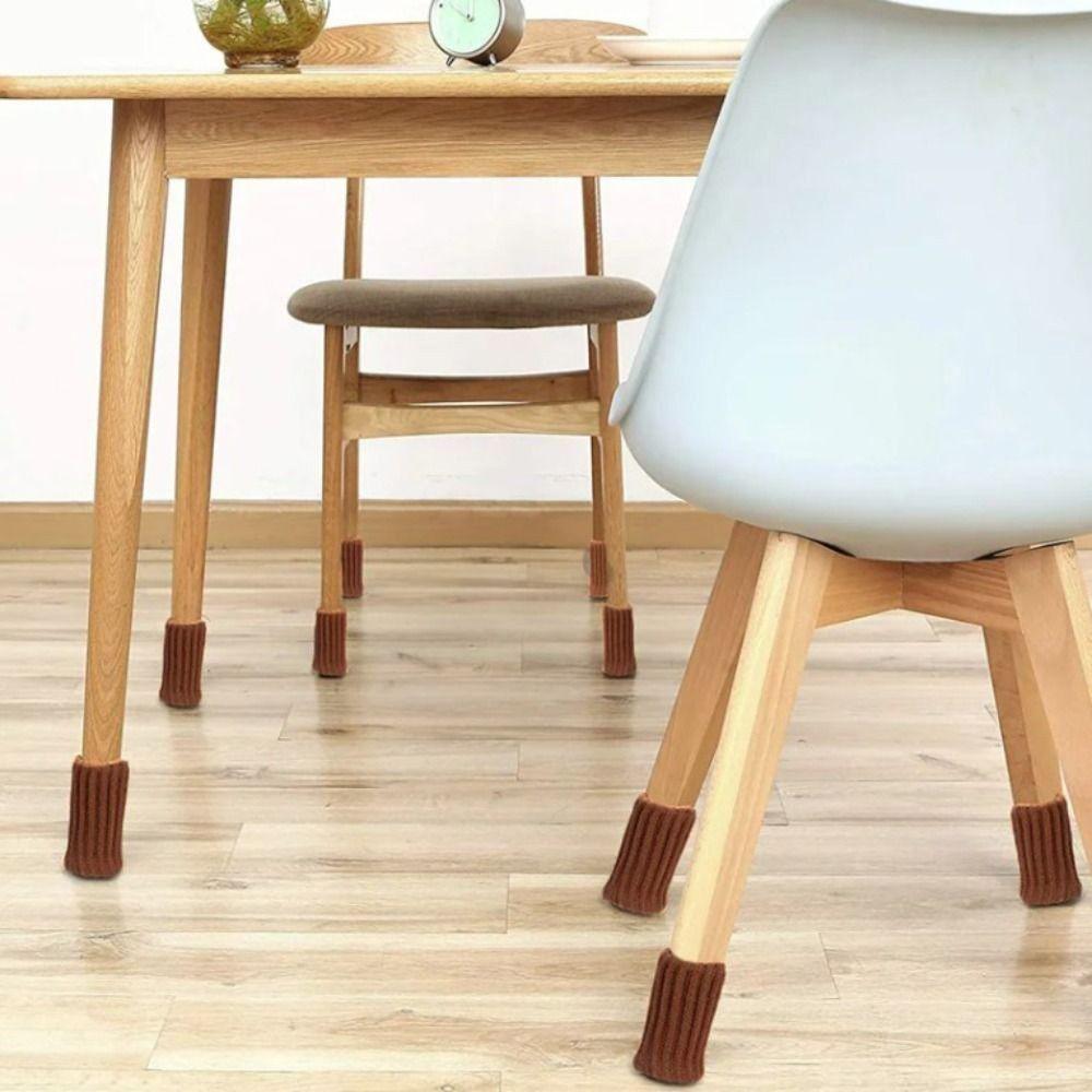 24Pcs Anti-Slip Knitted Furniture Legs Sock Silent Floor Protector Chair Feet Cap  Building
