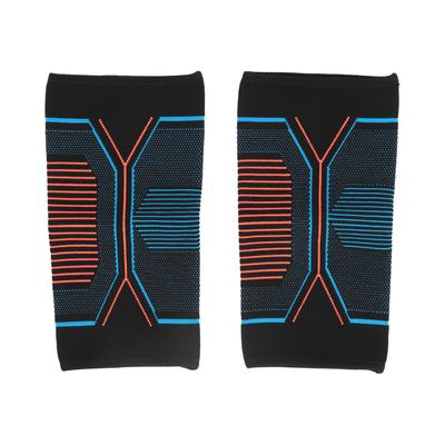 2pcs Fitness Elbow Brace Stretch Compression Support Sleeve for Outdoor Sports Blue Orange XL