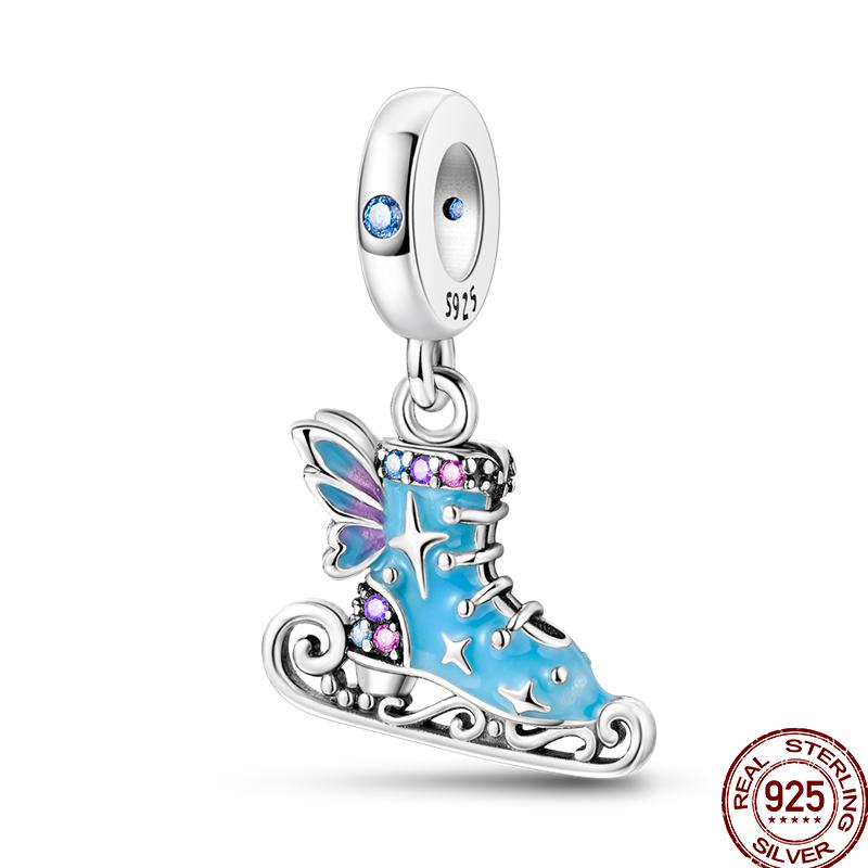 Copper Colored Zircon Rainbow Unicorn Mermaid Flower Charm Beads Suitable For 3Mm Original Bracelet