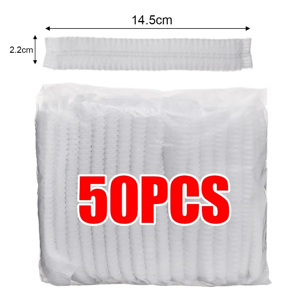 50-500Pcs Disposable Sterile Bouffant Caps Work Cap Stretch Net Head Cover Non Woven Fabric Hat for Cooking Cleaning Protection
