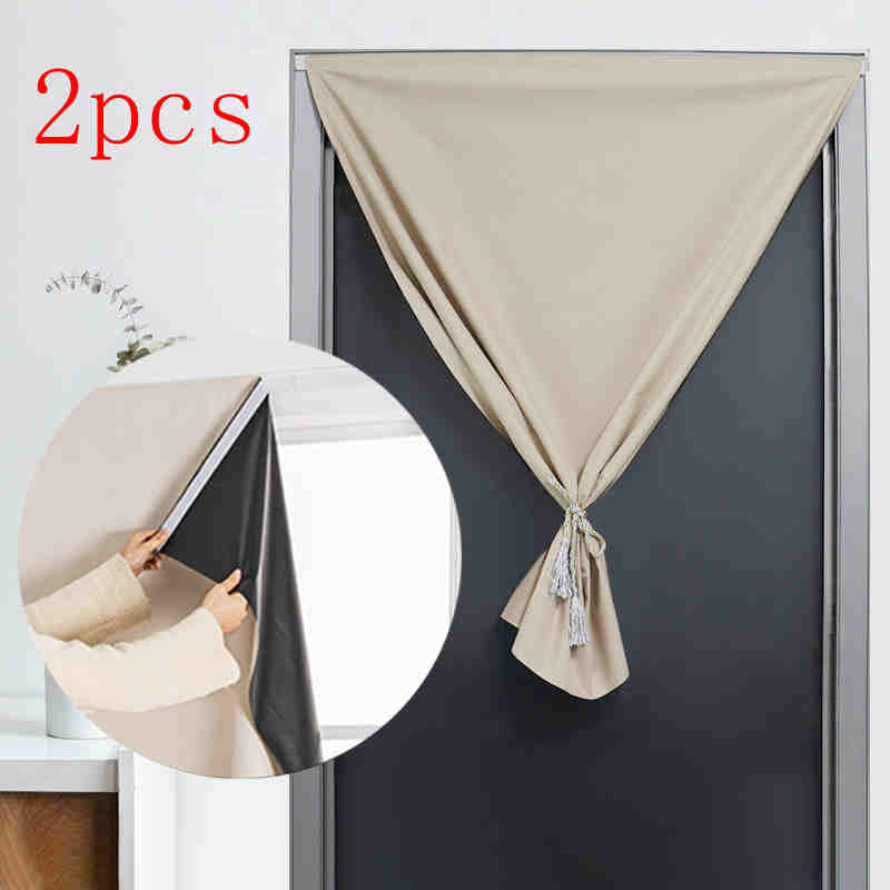No Drill Easy Install 100% Blackout Short Curtains Kitchen Thermal UV Proof Windows Curtains Cover Privacy Flim Cloth Home Decor