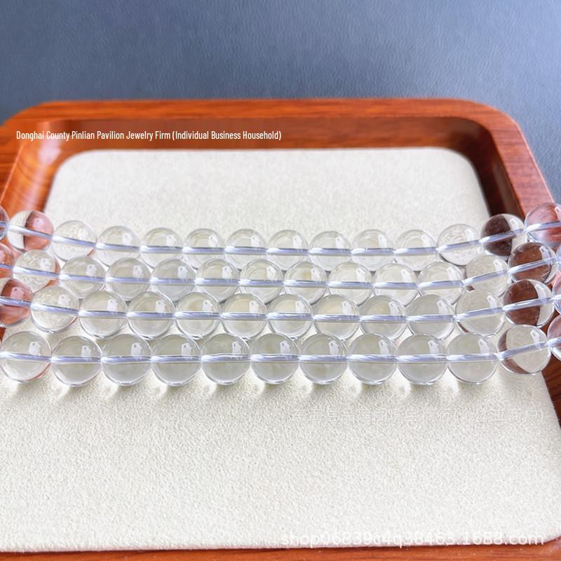 

White Crystal Clear Round Beads for DIY Bracelets 6mm (approx. 38cm per strand)