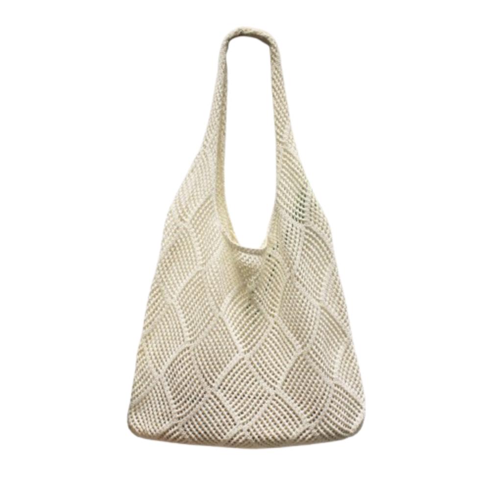 Large Capacity Women Shoulder Bag Fashion Shopping Tote Big Purses Knitted Handbag  Travel