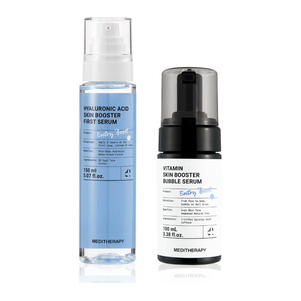 MEDITHERAPY Hyaluronic Acid Skin Booster Serum 150ml + Vita Real Toning Bubble Serum 150ml Set