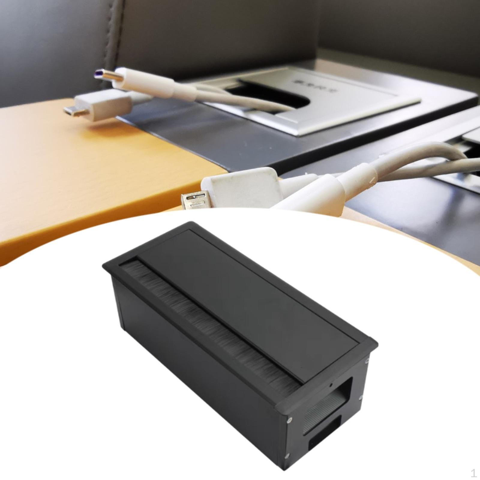 

Втулка для шнура на компьютерном столе, прямоугольный органайзер для проводов, заглушка для экономии места на нитке чёрный