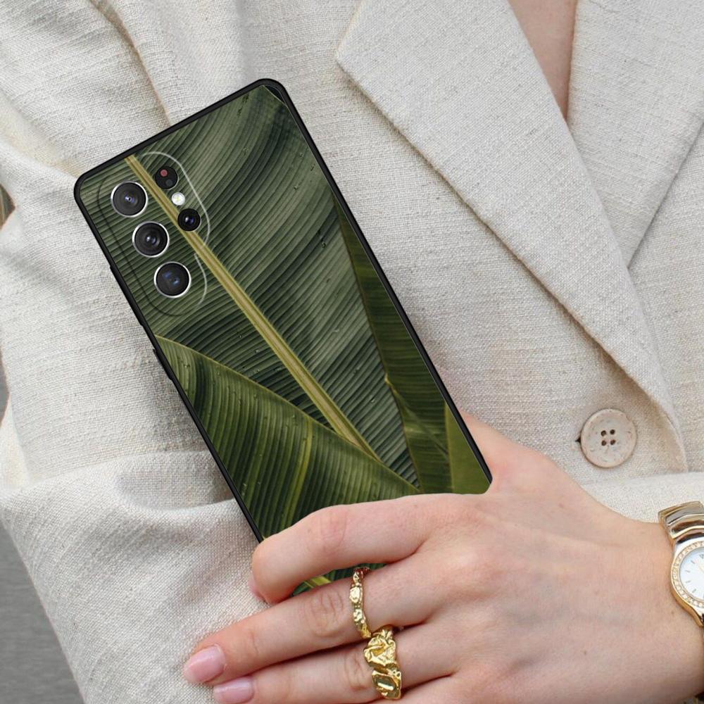 Tropical Palm Tree Banana Leaf Cell Phone Case for Samsung Galaxy S26 Ultra S25 S24 S23 S22 S21 S20 Note10 Cover