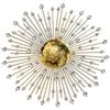 Modern Handcrafted Luxury Metal Wall Decor Perfect For Living Room Electroplated Golden With White Crystal Stone