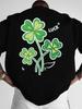 Summer Fashion Unisex Fresh Style Tshirt Clover Leaf Design Comfortable Fabric  Pure Cotton Suitable Outdoor Sports Daily Wear