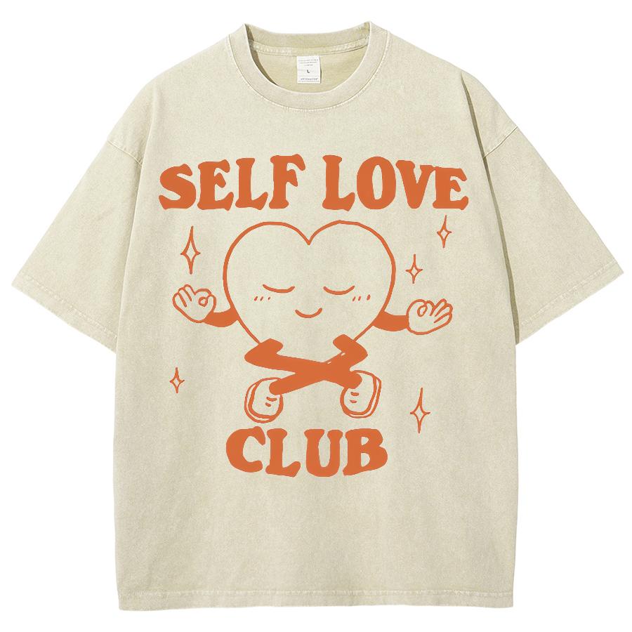 Vintage Style Heart Letter Print Women's Cotton T-Shirt High Quality Oversized Unisex Short Sleeve Casual Tees