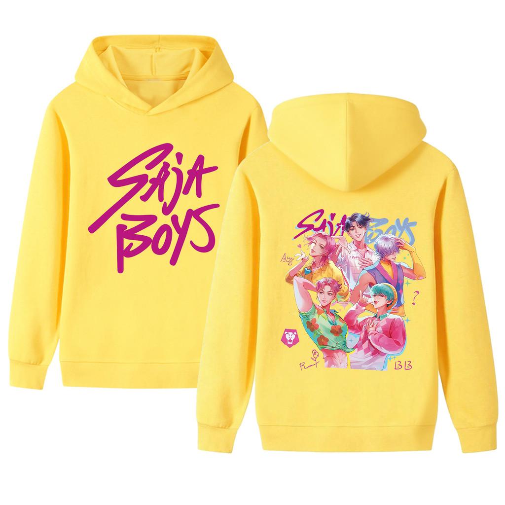 B1207-2 Kids Boys Girls Kpop Rumi Zoey Mira Sajaboys Double-sided Print Long Sleeves Hoodie
