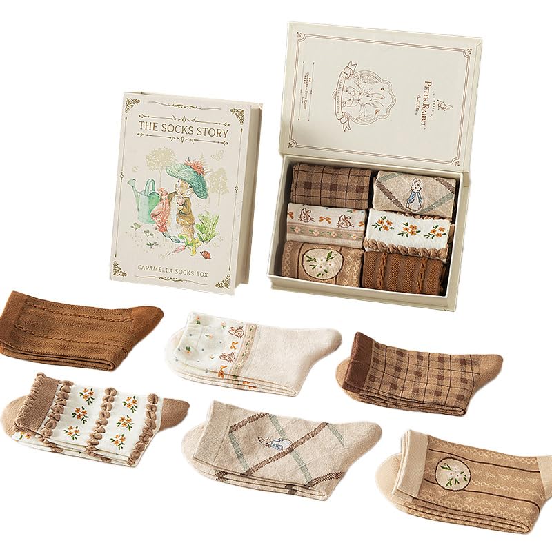 

CARAMELLA Питер Кролик Подарок Caramella Питер Милый Питер Кролик Размер F Носки, Набор из 6 пар, Осень/Зима, Носки, Кролик, Женские, Подарок, Взрослый, День рождения, розовый