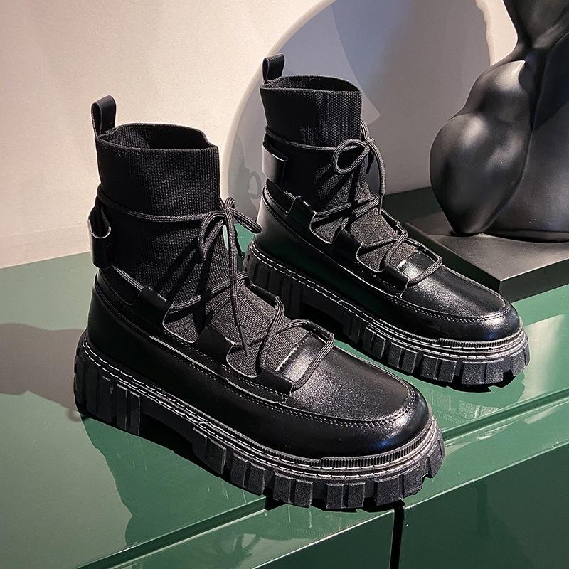 Martin Boots Men'S High-Top British Style Chelsea Boots Tooling Shoes Velvet Winter Shoes Leather Boots Men