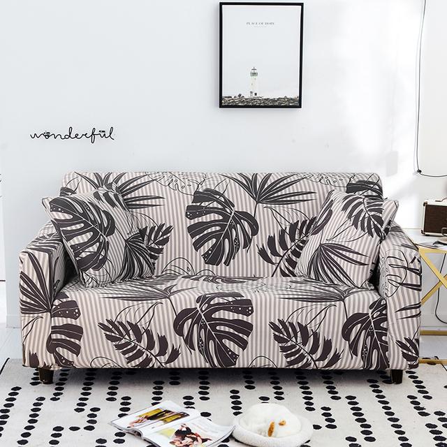 Printed Stretchy Sofa Cover Elastic Polyester Spandex Couch Covers ,Universal Fitted Sofa Slipcover For Sofa Household Furniture Protective Cover