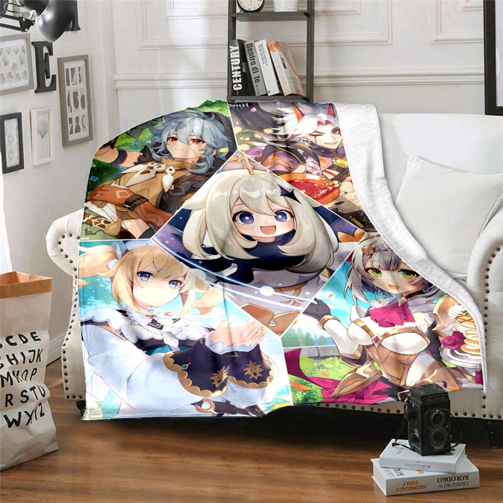Genshin Heroes Blanket Soft And Portable All Season Home Bed Sofa Blanket Office Travel Nap Break Warm Blanket