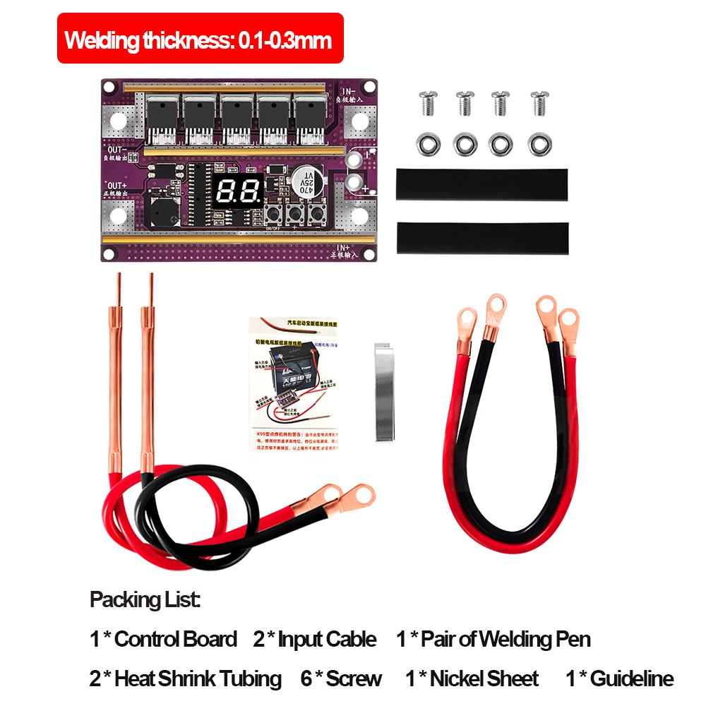 Mini Spot Welder 99 Gears of Power Adjustable Mini Spots Welding Machine Control Board for 18650 Battery 0.1-0.3mm Nickel Sheet